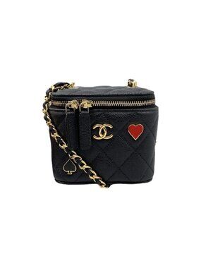 Chanel Shoulder Bag Small Vanity Ap3078 Quilted Caviar Leather